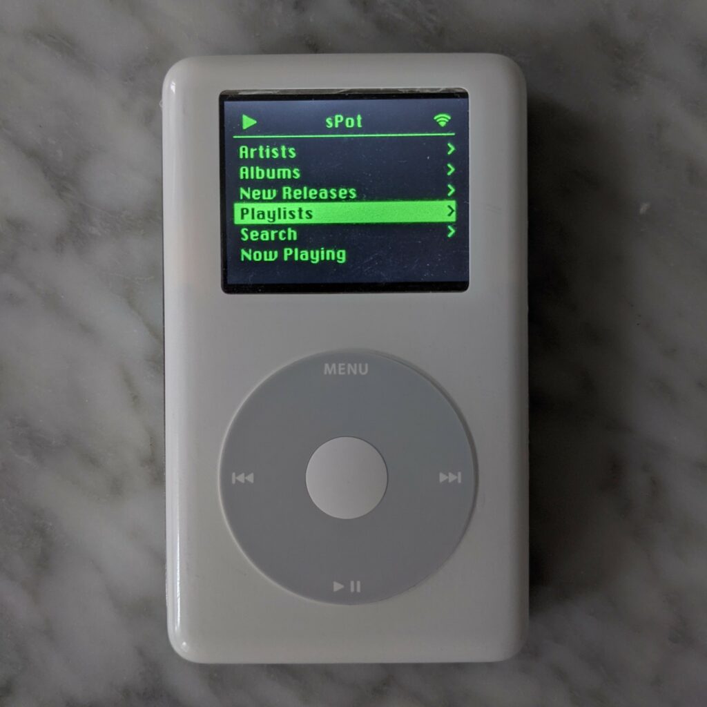 Spotify in un iPod Classic di quarta generazione