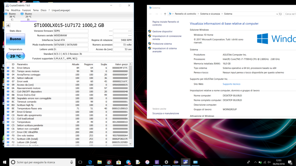 HDD - Asus Rog GL503VM