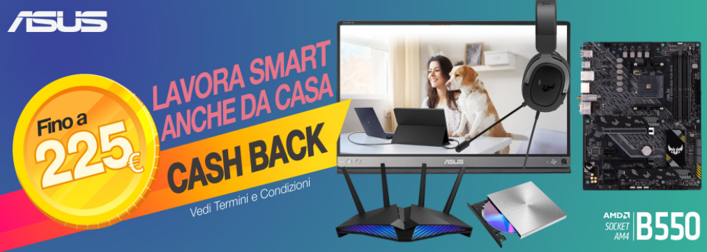 Cashback Asus: Fino a 225€ di rimborso